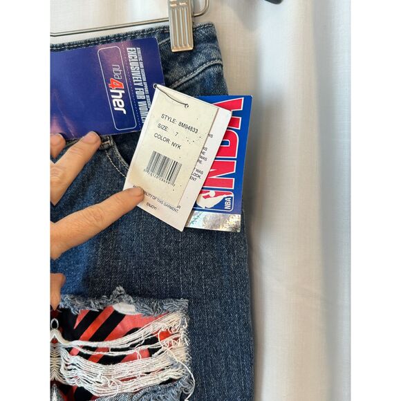 Vintage NY Knicks Jeans Size 7/29 Low Rise Flare NBA !  1990's/2000's Y2K - Picture 12 of 13